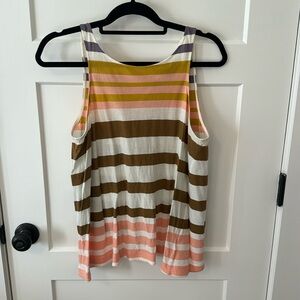 Meadow rue striped top with back detail
